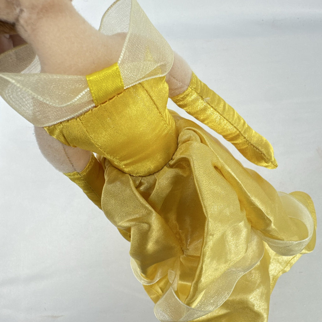 Disney Princess Belle 12-inch plush doll wearing yellow satin ball gown