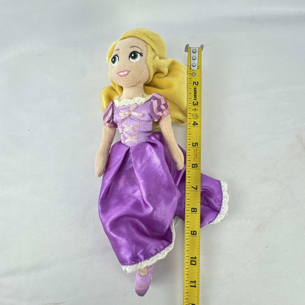 Disney Tangled Rapunzel 11-inch plush doll wearing purple satin dress