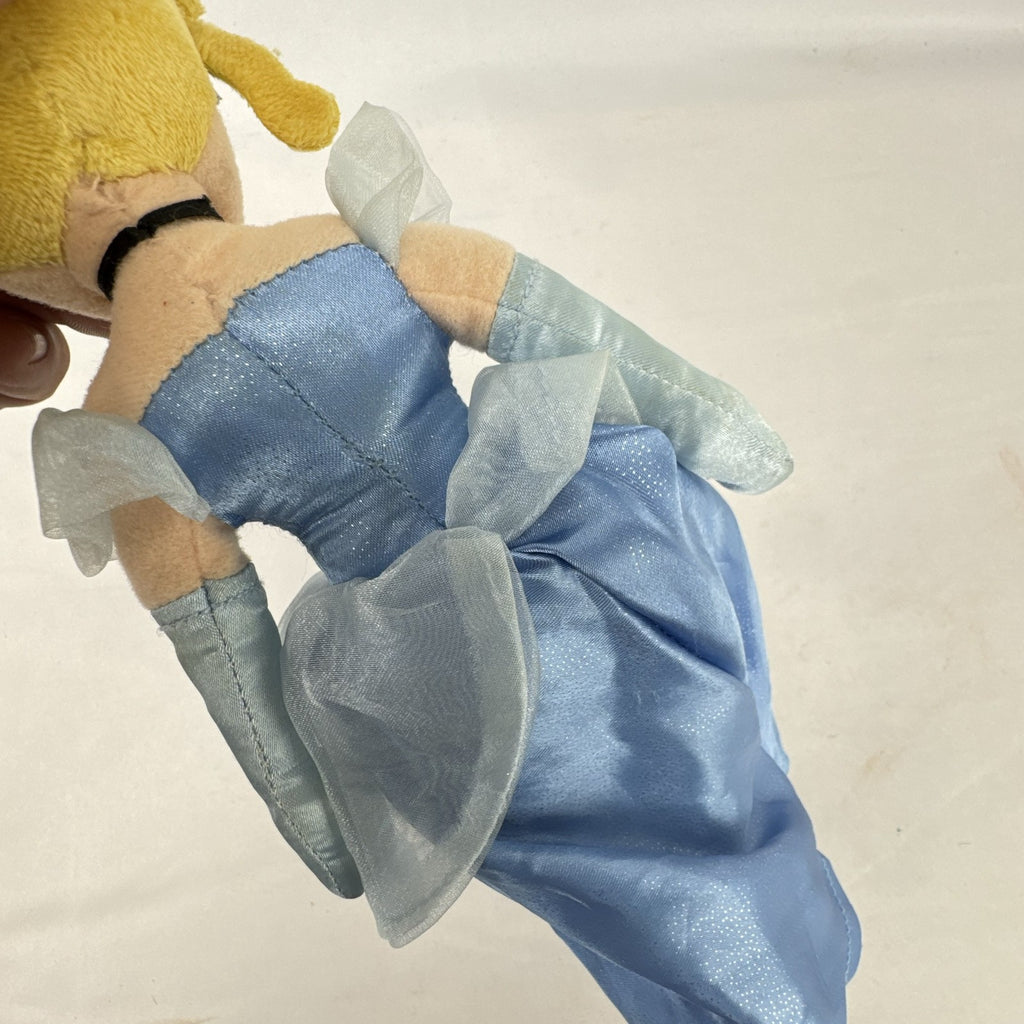Disney Cinderella 11-inch plush doll wearing sparkling blue satin gown and organza accents