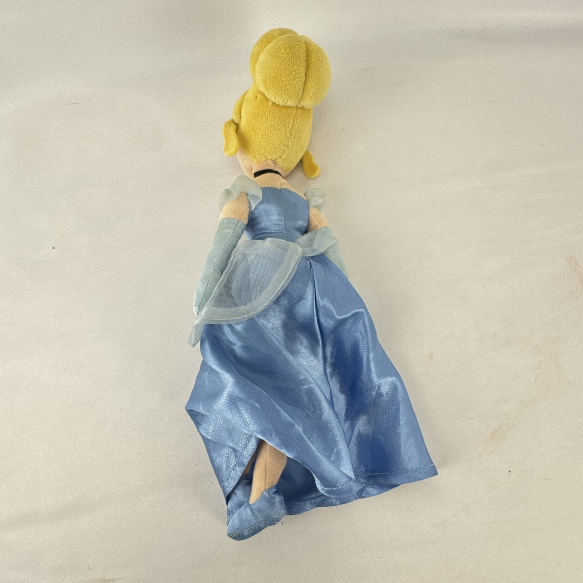 Disney Cinderella 11-inch plush doll wearing sparkling blue satin gown and organza accents