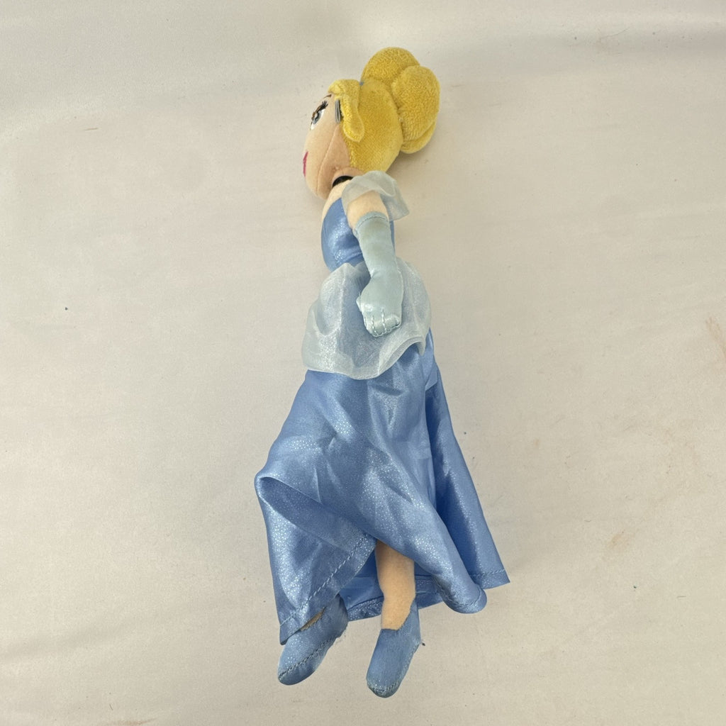 Disney Cinderella 11-inch plush doll wearing sparkling blue satin gown and organza accents