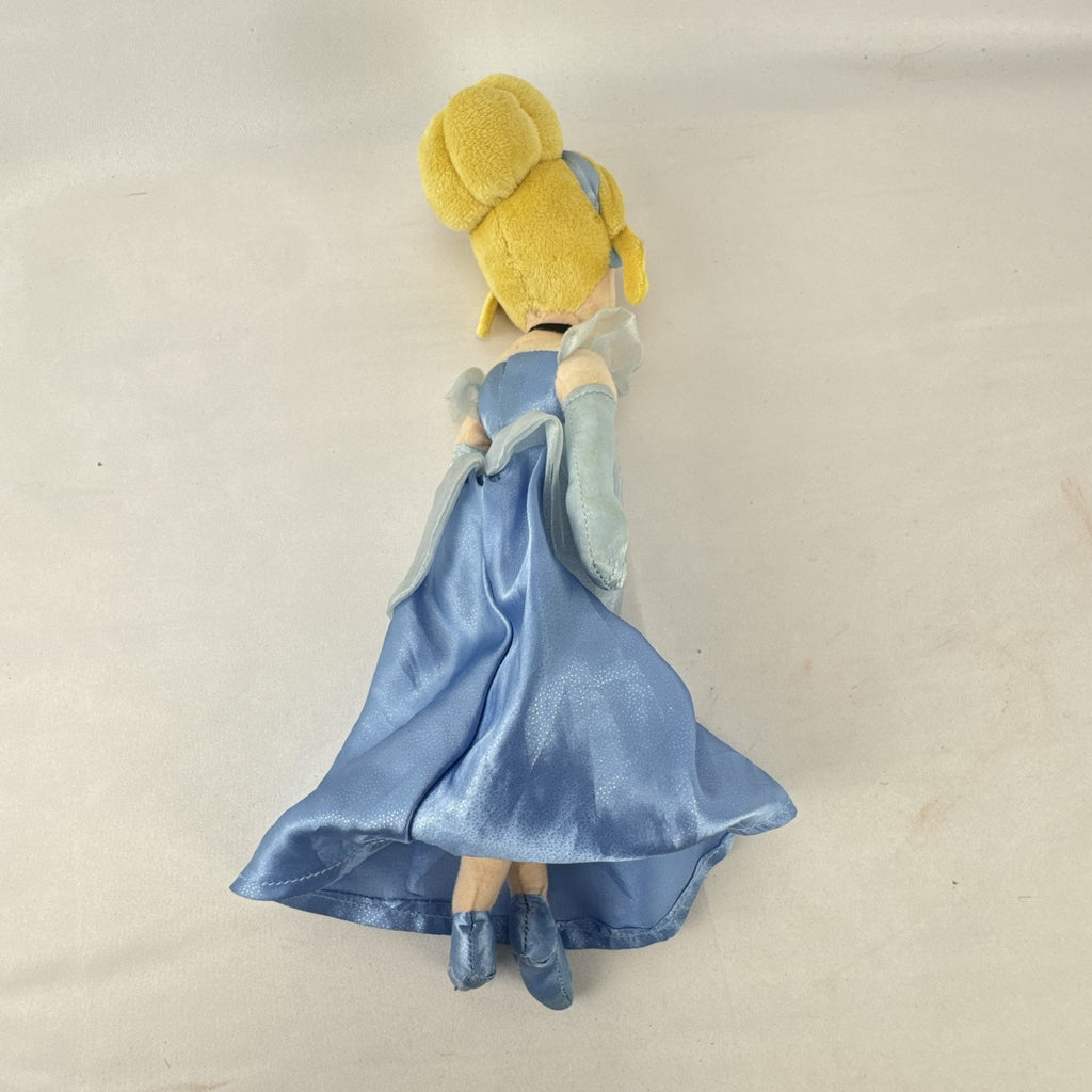 Disney Cinderella 11-inch plush doll wearing sparkling blue satin gown and organza accents