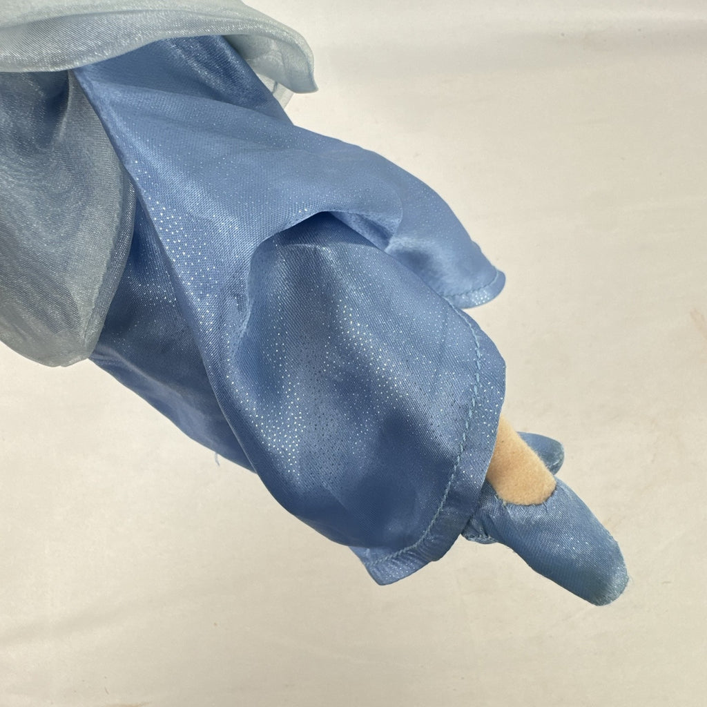 Disney Cinderella 11-inch plush doll wearing sparkling blue satin gown and organza accents