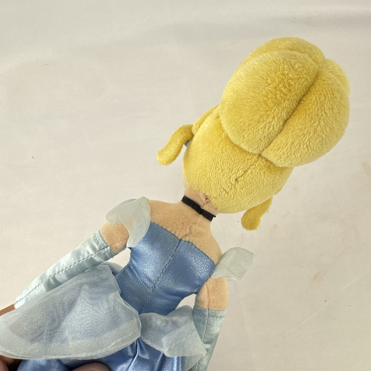 Disney Cinderella 11-inch plush doll wearing sparkling blue satin gown and organza accents