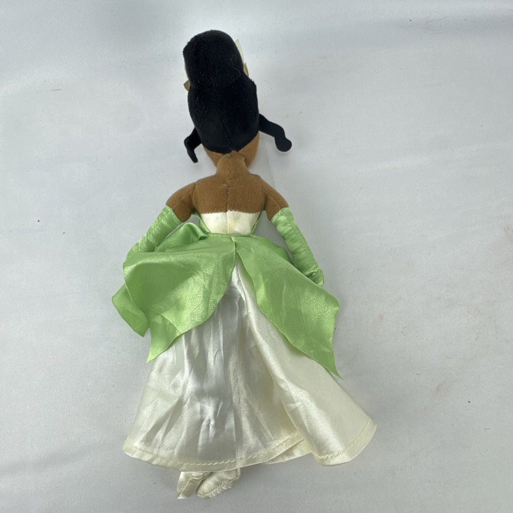 Disney Princess Tiana 11-inch plush doll wearing green satin gown