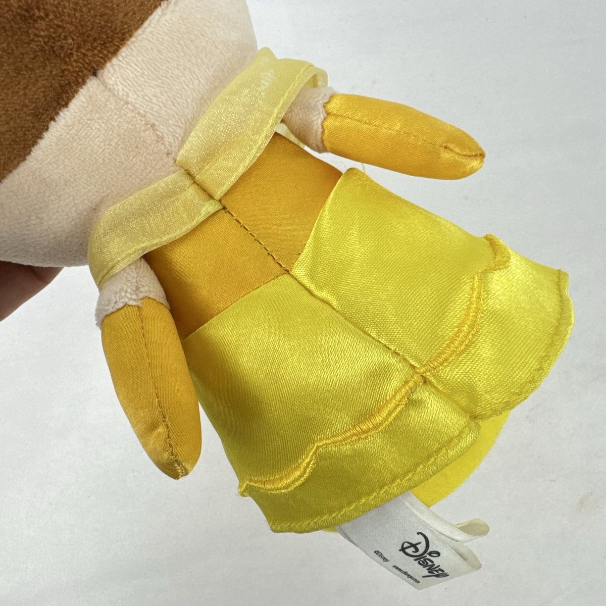 Disney Princess Belle 7.5-inch plush doll in yellow satin-accented ball gown