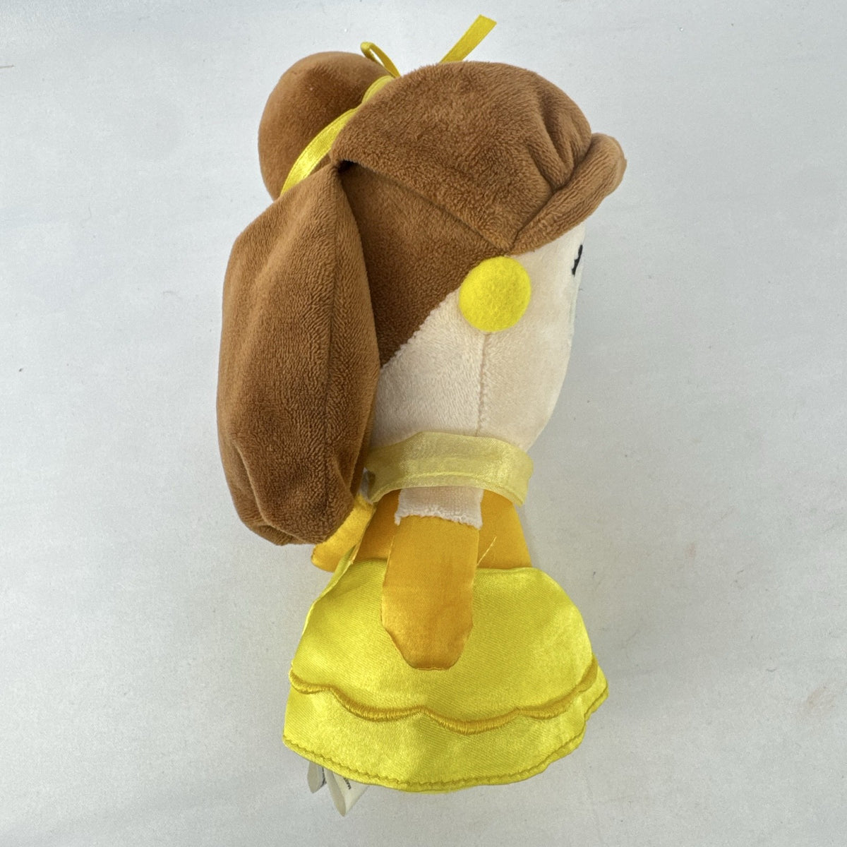 Disney Princess Belle 7.5-inch plush doll in yellow satin-accented ball gown
