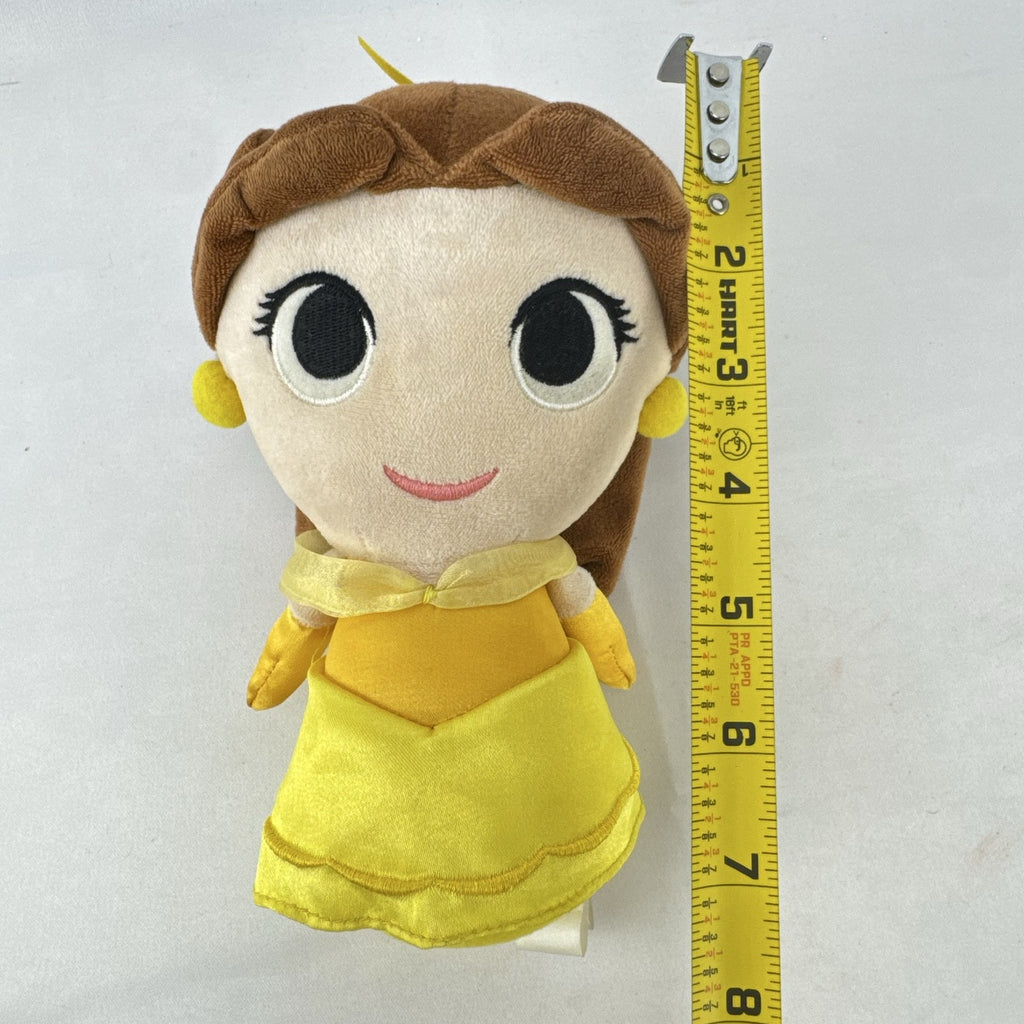 Disney Princess Belle 7.5-inch plush doll in yellow satin-accented ball gown