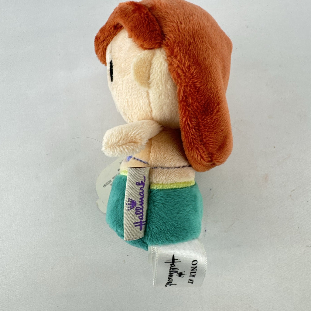 Hallmark itty bittys Ariel mini plush doll with original tags showing green tail and purple top.