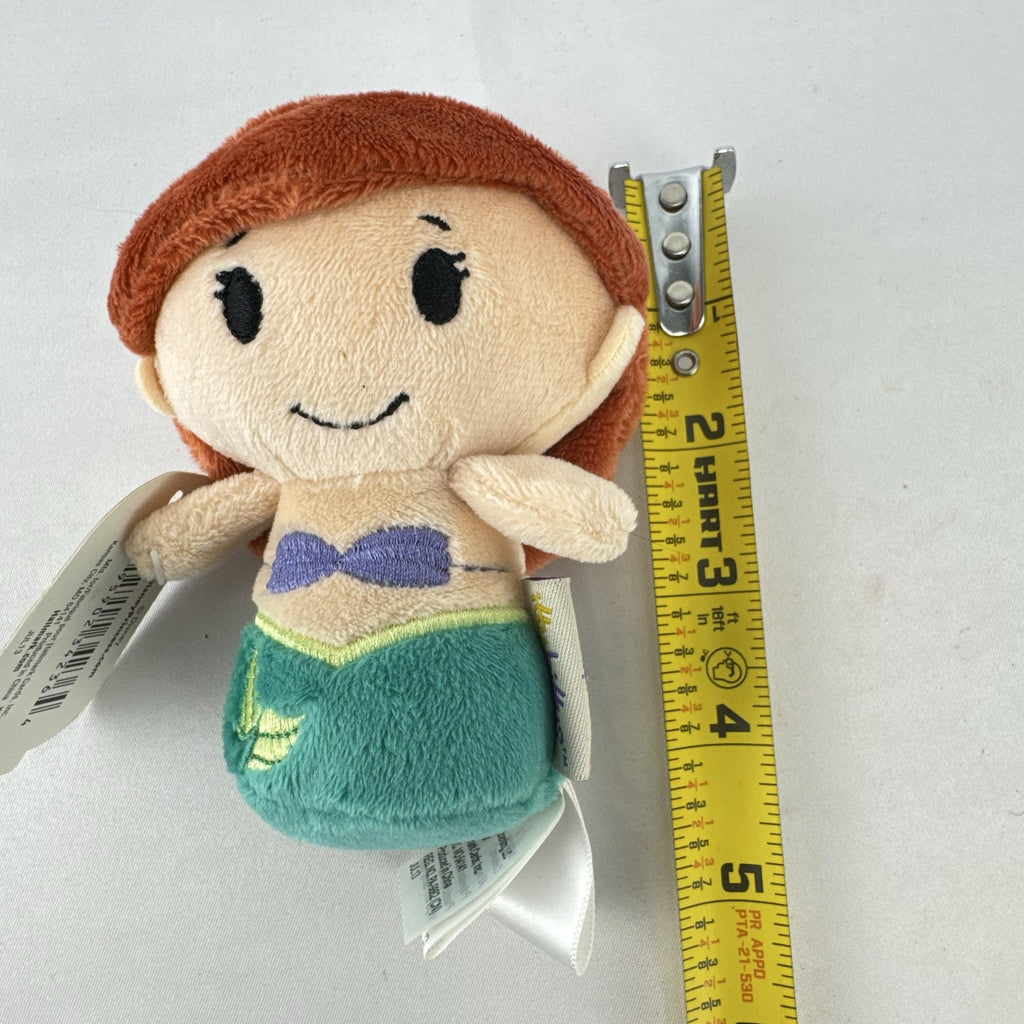 Hallmark itty bittys Ariel mini plush doll with original tags showing green tail and purple top.