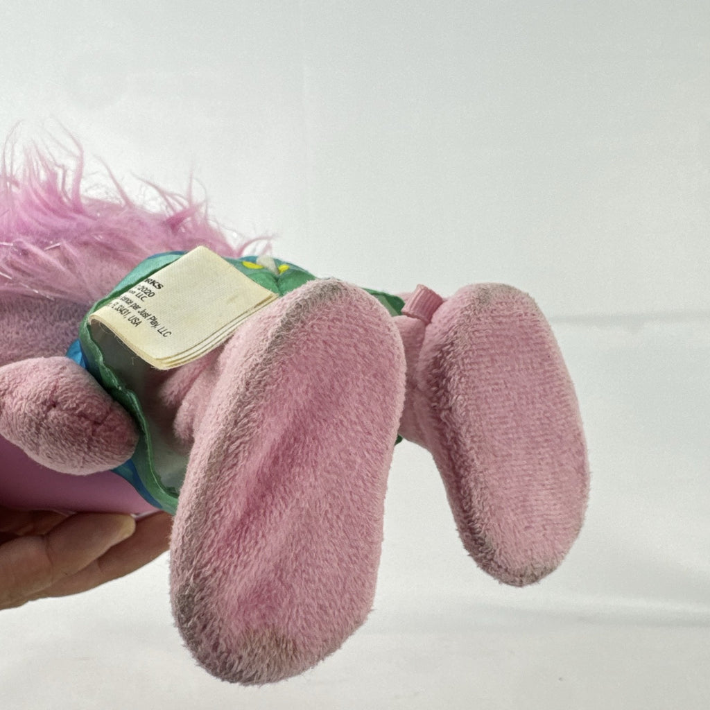 Just Play DreamWorks Trolls Princess Poppy 12-inch plush doll with molded plastic face and pink tinsel hair