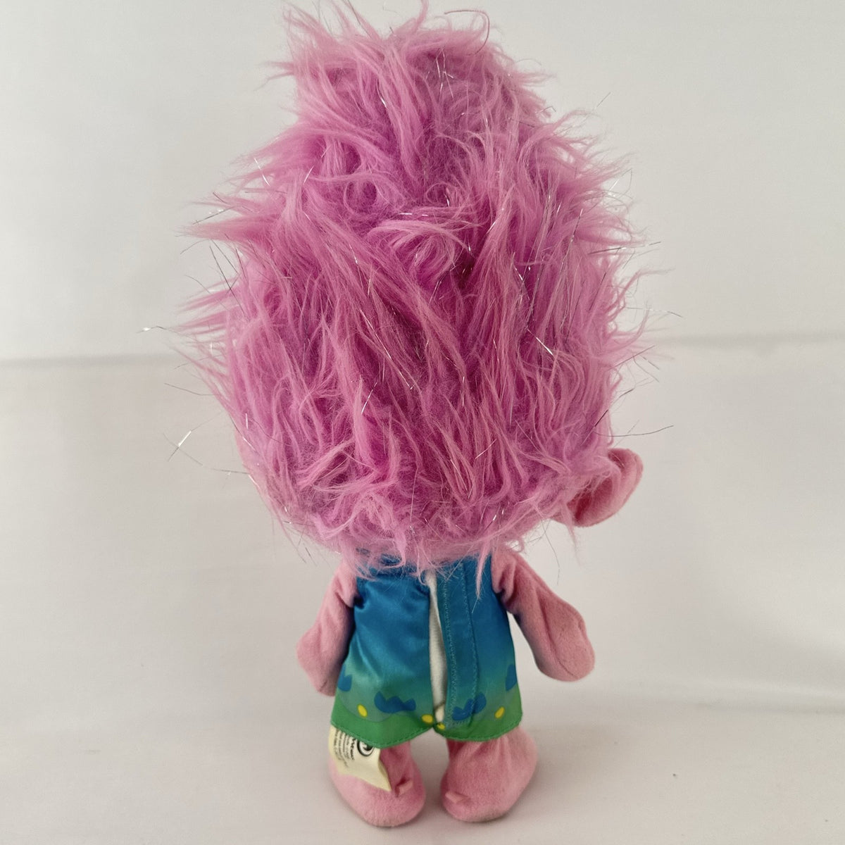 Just Play DreamWorks Trolls Princess Poppy 12-inch plush doll with molded plastic face and pink tinsel hair