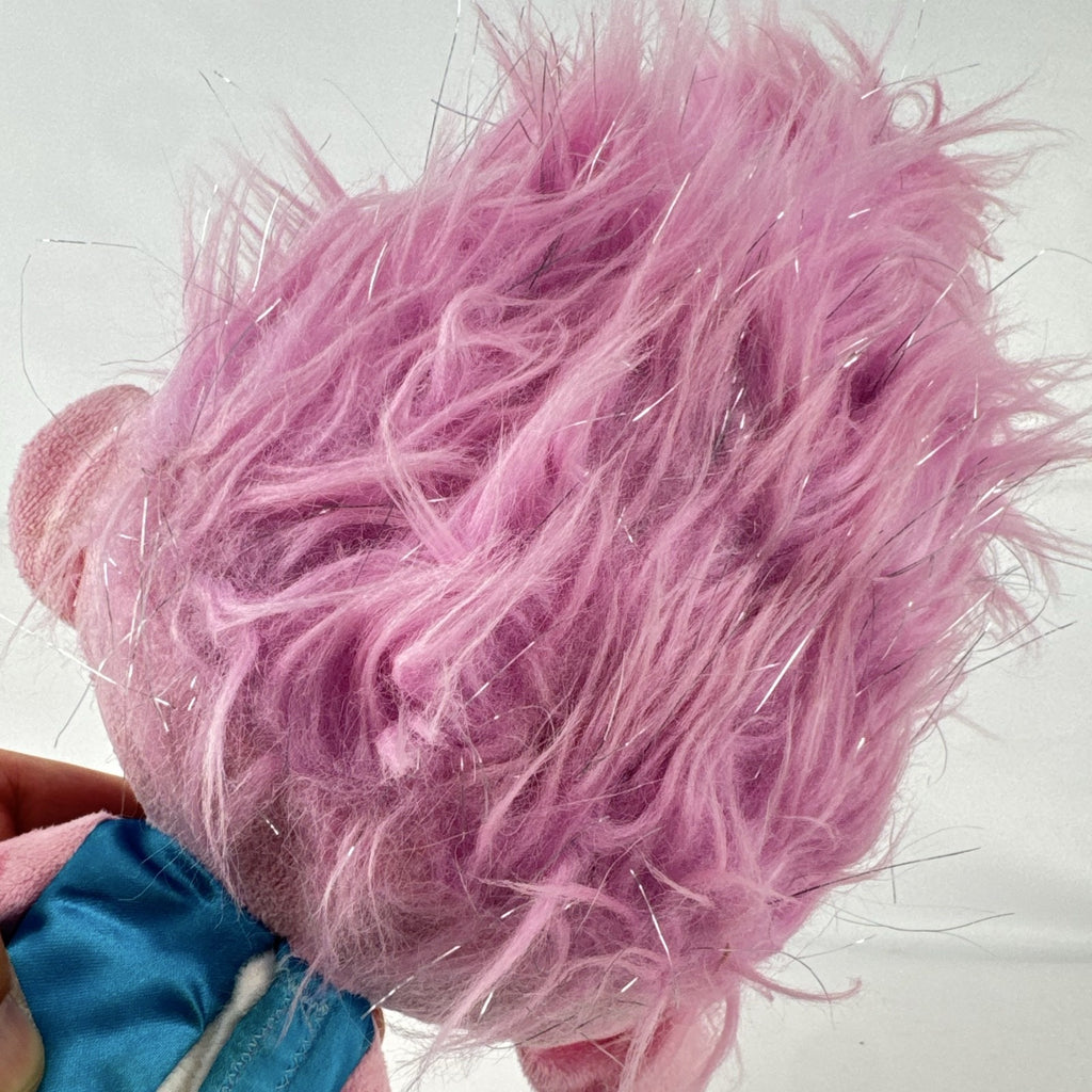 Just Play DreamWorks Trolls Princess Poppy 12-inch plush doll with molded plastic face and pink tinsel hair