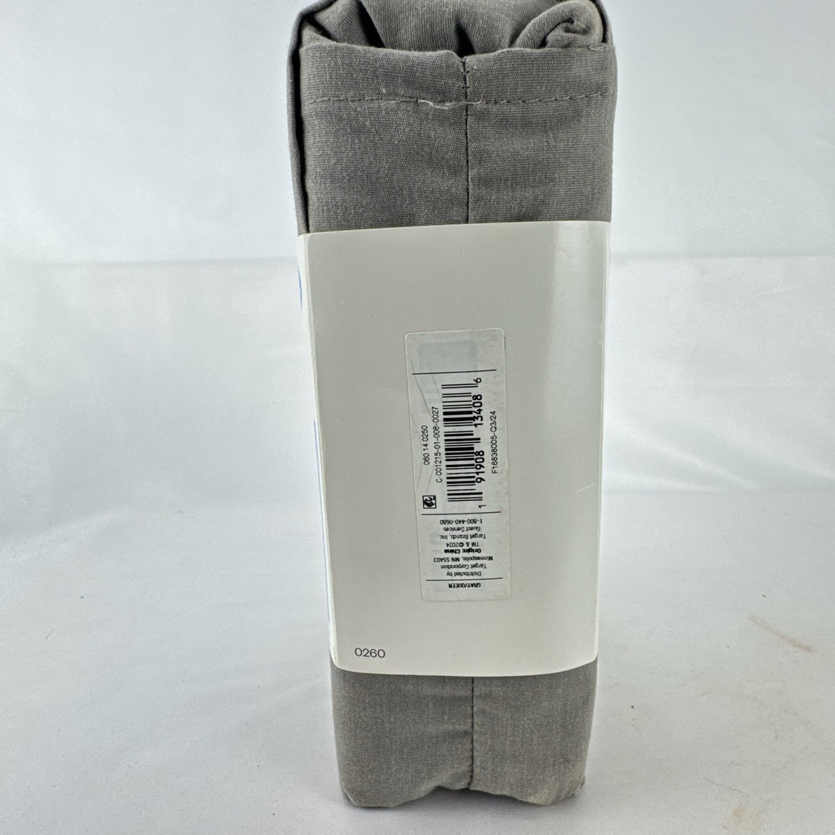 Room Essentials queen bed skirt in neutral gray with 14-inch tailored drop and split corners
