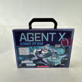 Scholastic Agent X 5-in-1 spy gear gadget kit inside its green illustrated carry case.