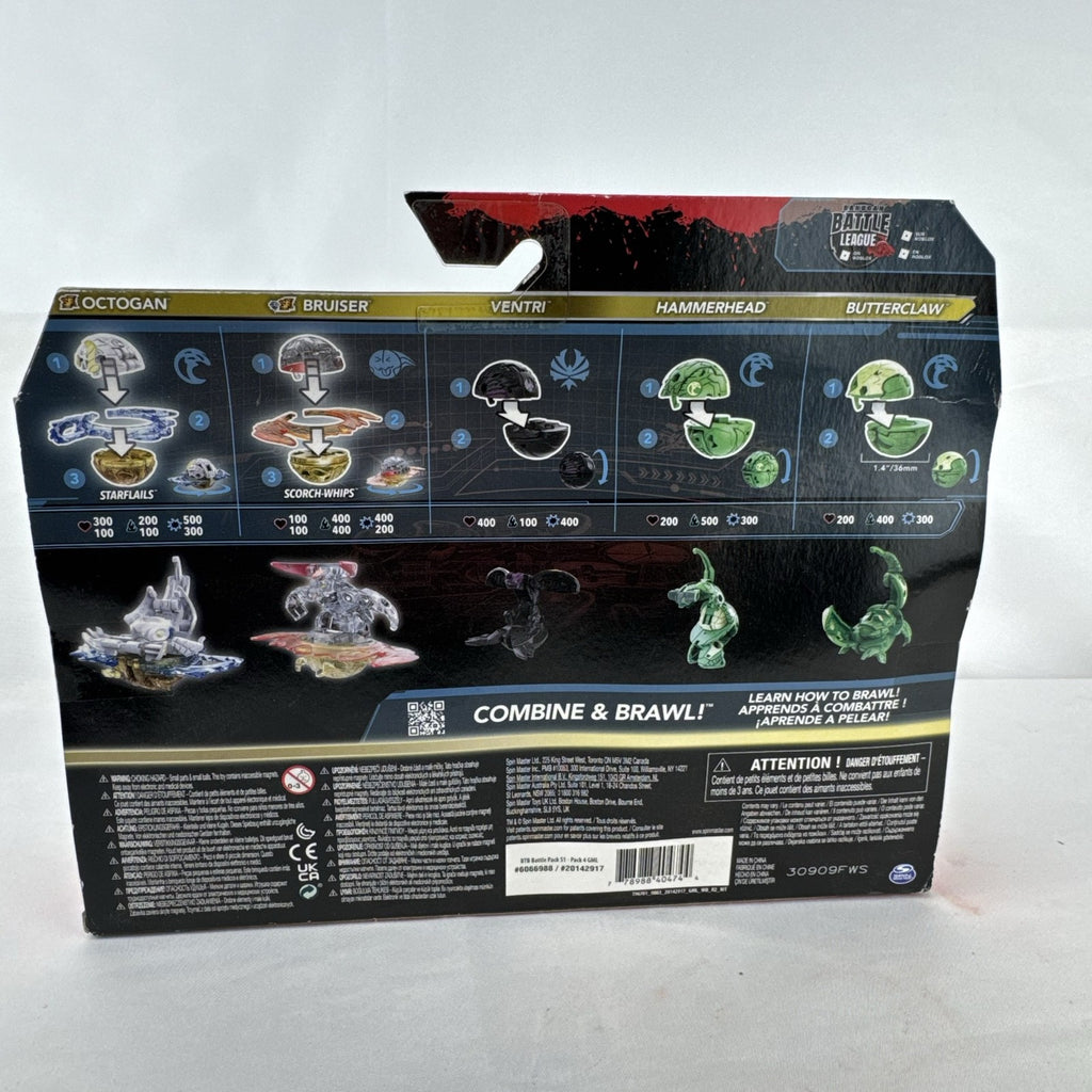 Spin Master Bakugan Battle Pack in original packaging with five transforming figures and ripcord