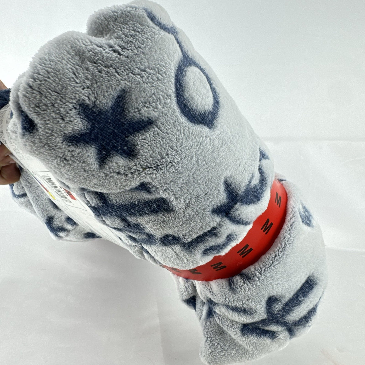 Harry Potter women's size medium blue and gray plush hooded fleece one-piece lounger pajama with tags