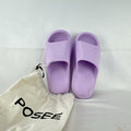 Posee women's lavender purple cloud slide sandals with thick EVA foam sole and dust bag.