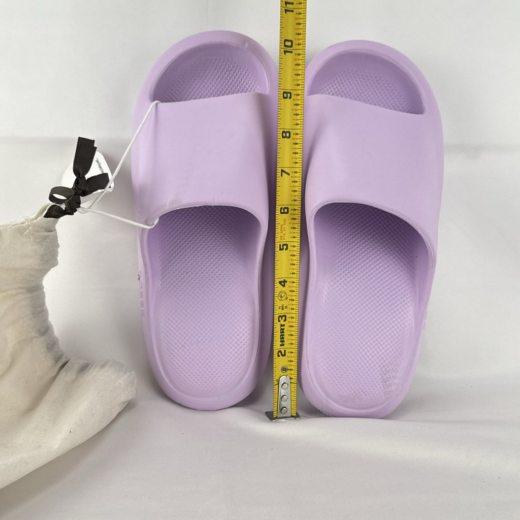 Posee women's lavender purple cloud slide sandals with thick EVA foam sole and dust bag.