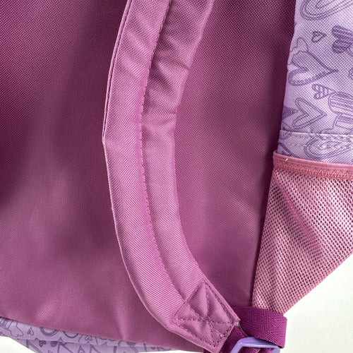 Battat Our Generation pink and purple heart print 18-inch doll carrier backpack