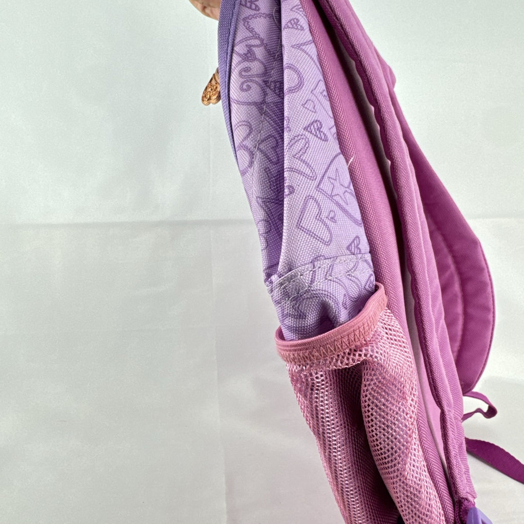 Battat Our Generation pink and purple heart print 18-inch doll carrier backpack