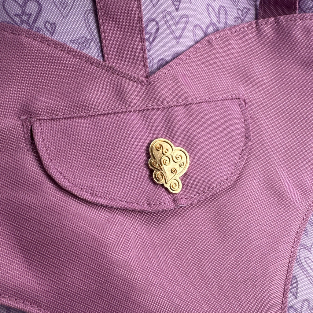 Battat Our Generation pink and purple heart print 18-inch doll carrier backpack