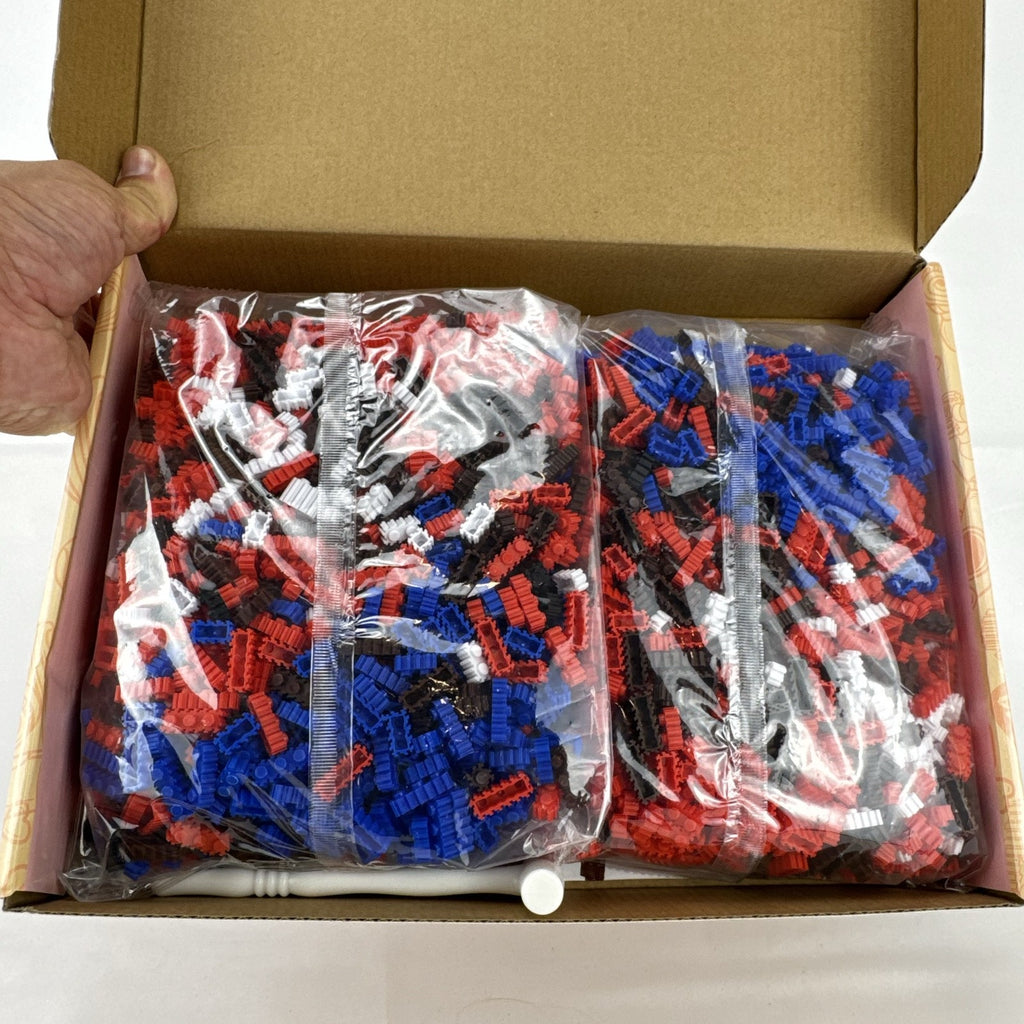 DUZ Spider-Man 3D figure building set box showing 3,380 micro interlocking blocks model 8610