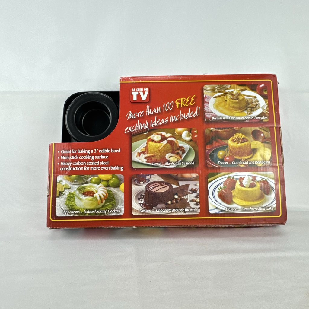 Cook's Choice The Better Baker 6-cavity non-stick carbon steel bowl baking pan in original retail packaging.