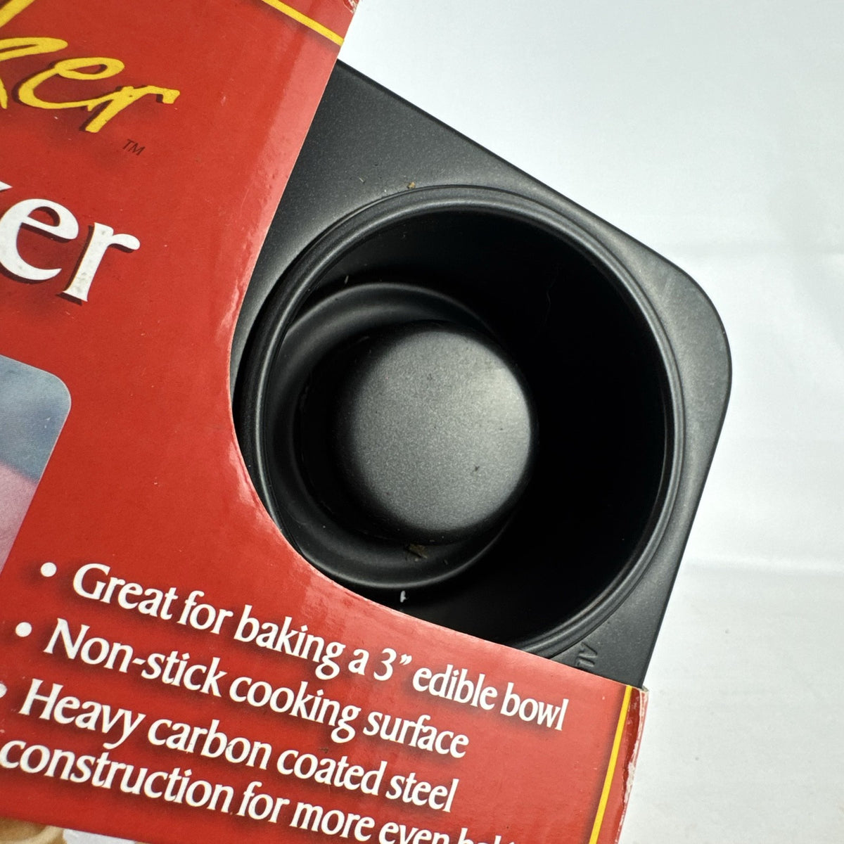 Cook's Choice The Better Baker 6-cavity non-stick carbon steel bowl baking pan in original retail packaging.
