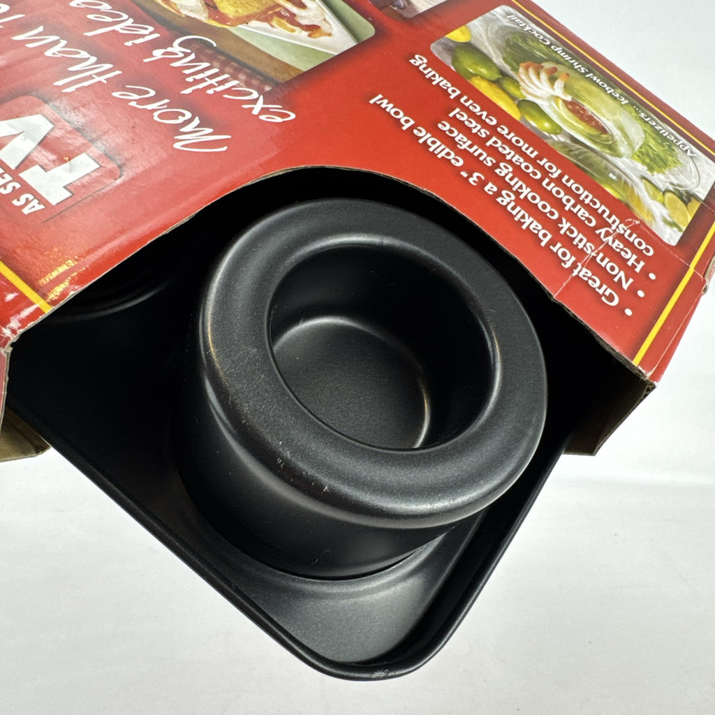 Cook's Choice The Better Baker 6-cavity non-stick carbon steel bowl baking pan in original retail packaging.