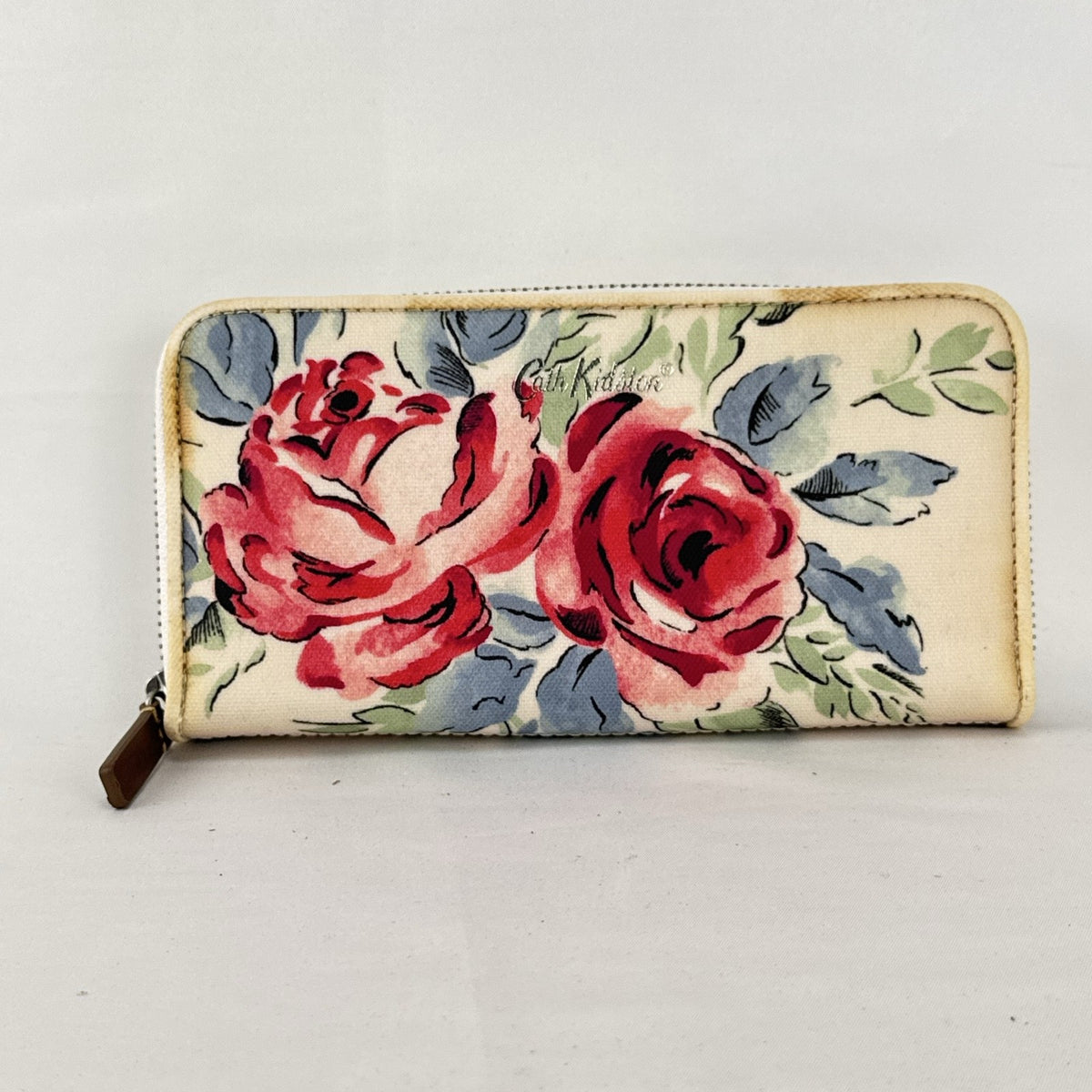 Cath Kidston floral rose cream canvas zip-around continental wallet