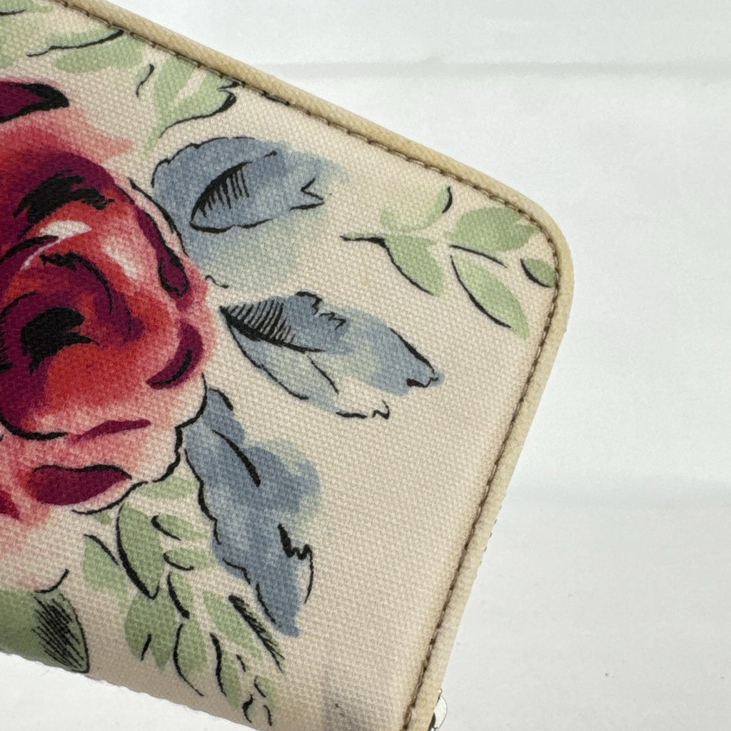 Cath Kidston floral rose cream canvas zip-around continental wallet