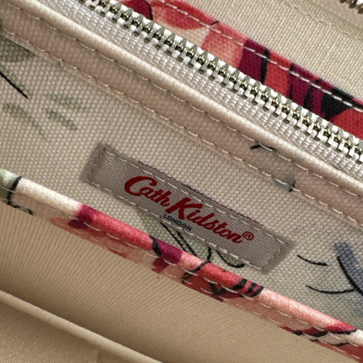 Cath Kidston floral rose cream canvas zip-around continental wallet