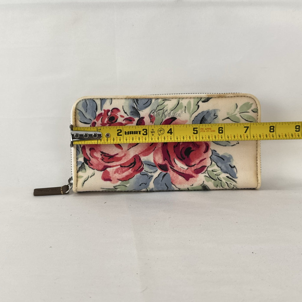 Cath Kidston floral rose cream canvas zip-around continental wallet