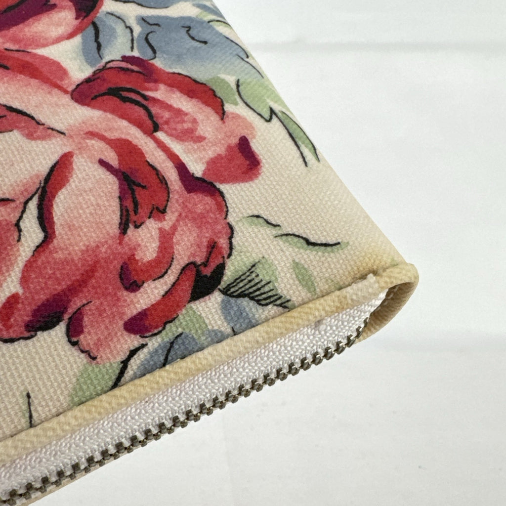 Cath Kidston floral rose cream canvas zip-around continental wallet