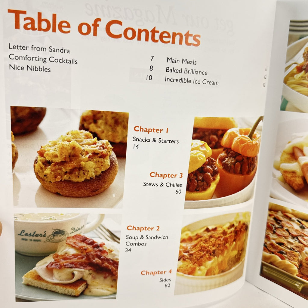 Front cover of the Sandra Lee Semi-Homemade Comfort Food paperback cookbook