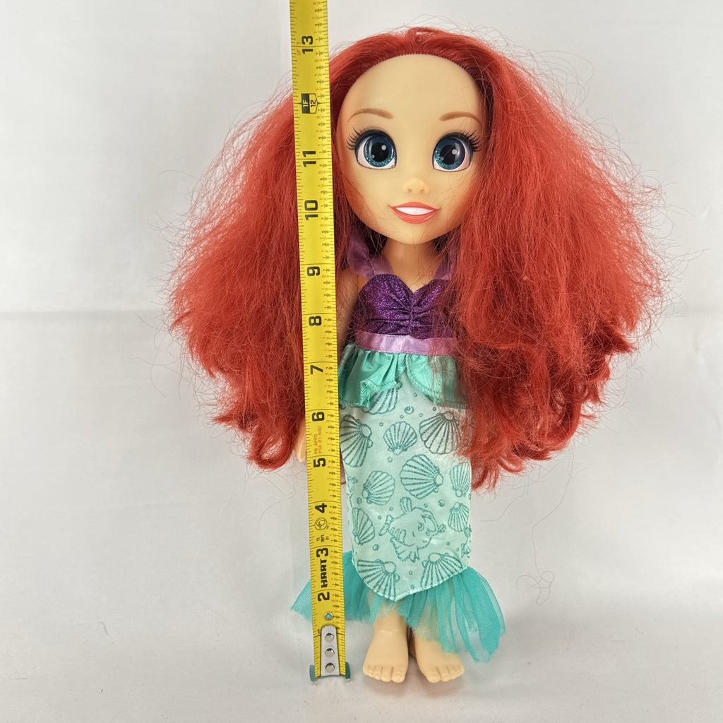 Disney Princess Ariel 13-inch vinyl toddler play doll wearing teal and purple mermaid dress