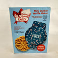 Bella So Yummy navy blue mini dunker waffle maker with holiday snowflake plate pattern