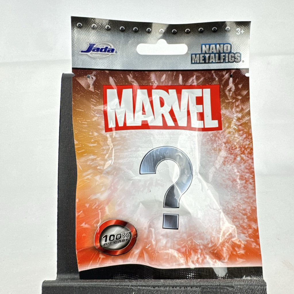 Sealed Jada Toys Marvel Nano Metalfigs mystery foil blind bag pack containing one die-cast metal mini figure.
