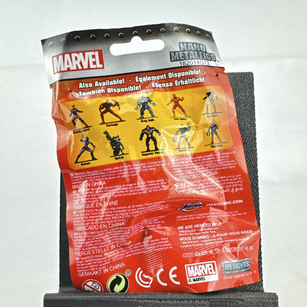 Sealed Jada Toys Marvel Nano Metalfigs blind bag foil pack containing a die-cast metal miniature figure.
