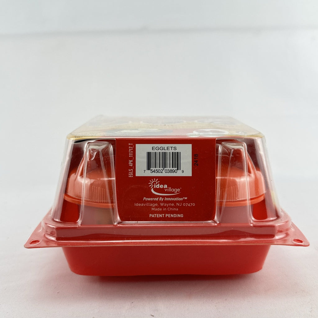Egglettes 4-pack silicone stovetop egg cooking pods in original sealed packaging.