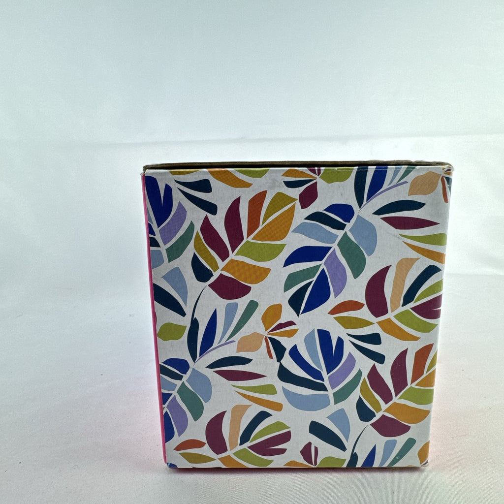 Set of two Tabitha Brown for Target clear stemless wine glasses with white My Business graphic in original box.