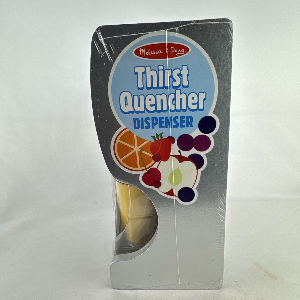 Melissa & Doug Thirst Quencher wooden drink and ice dispenser play set in silver packaging