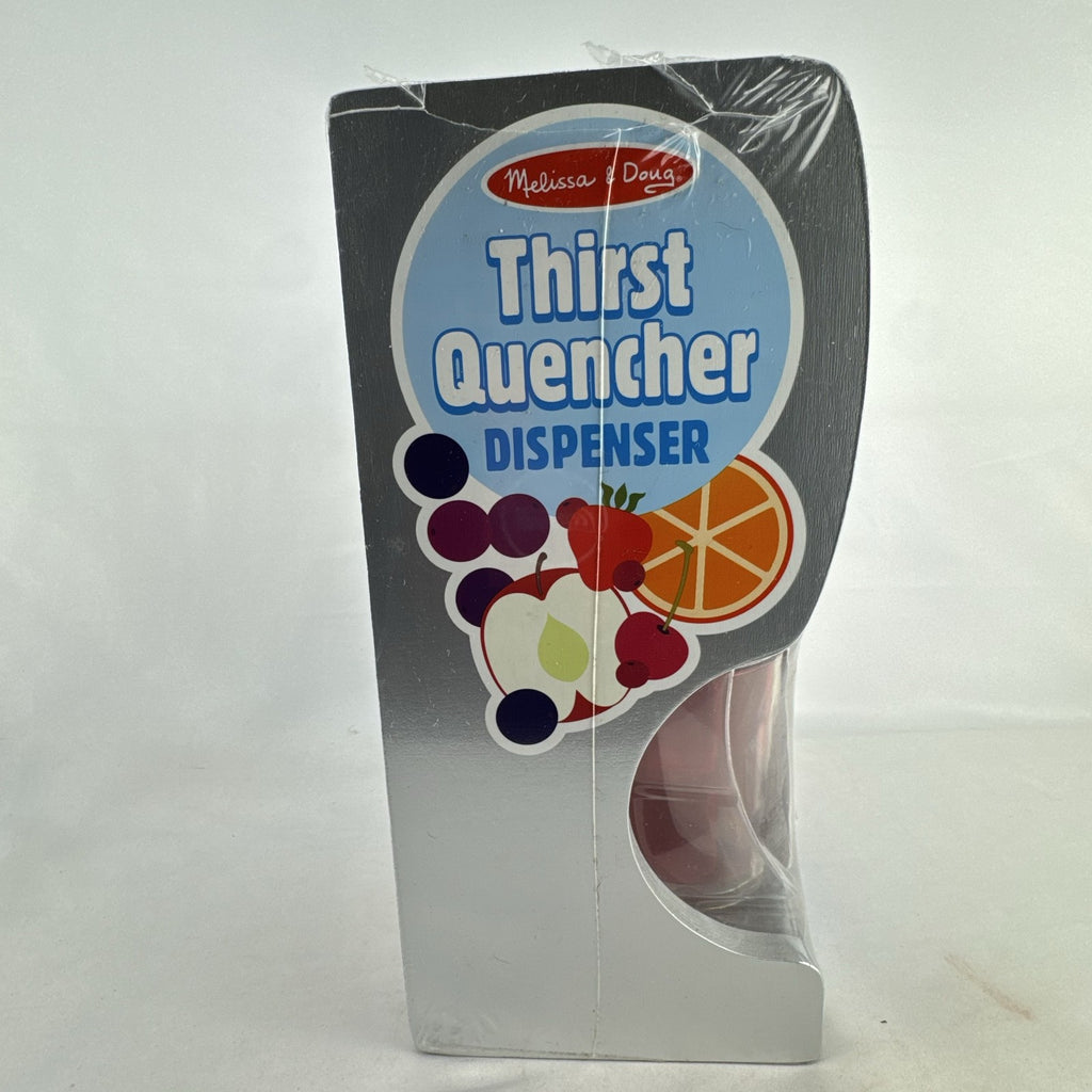 Melissa & Doug Thirst Quencher wooden drink and ice dispenser play set in silver packaging