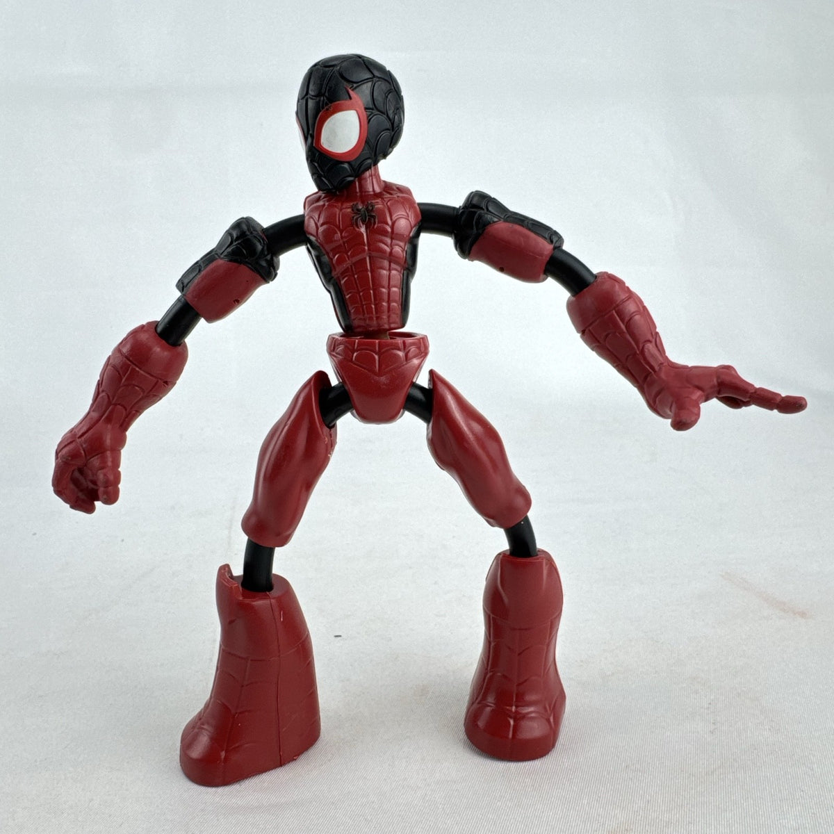 Hasbro Marvel Bend and Flex Miles Morales 6-inch bendable action figure in red and black suit.