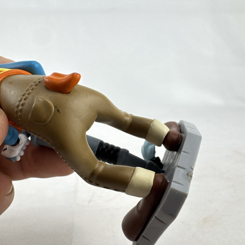 Disney Goofy construction worker PVC figurine holding a jackhammer and wearing a hard hat