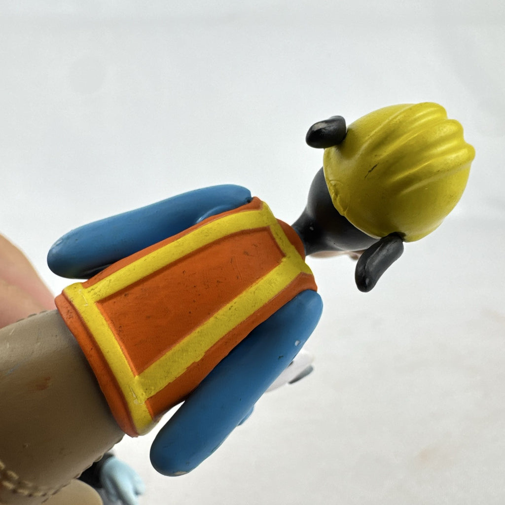 Disney Goofy construction worker PVC figurine holding a jackhammer and wearing a hard hat