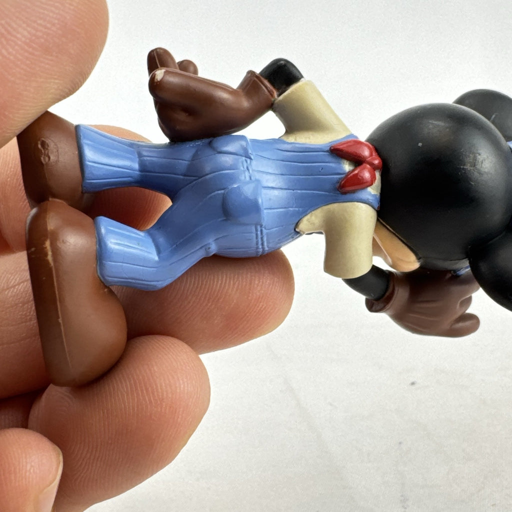 Disney 3-inch molded plastic Mickey Mouse train conductor and Minnie Mouse pirate action figures