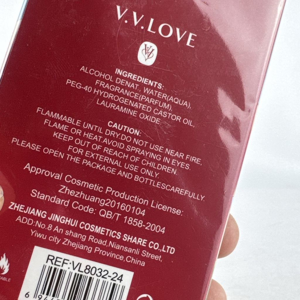 V.V. Love Pink Cutie Eau de Toilette 1.7 fl oz spray bottle in factory-sealed box