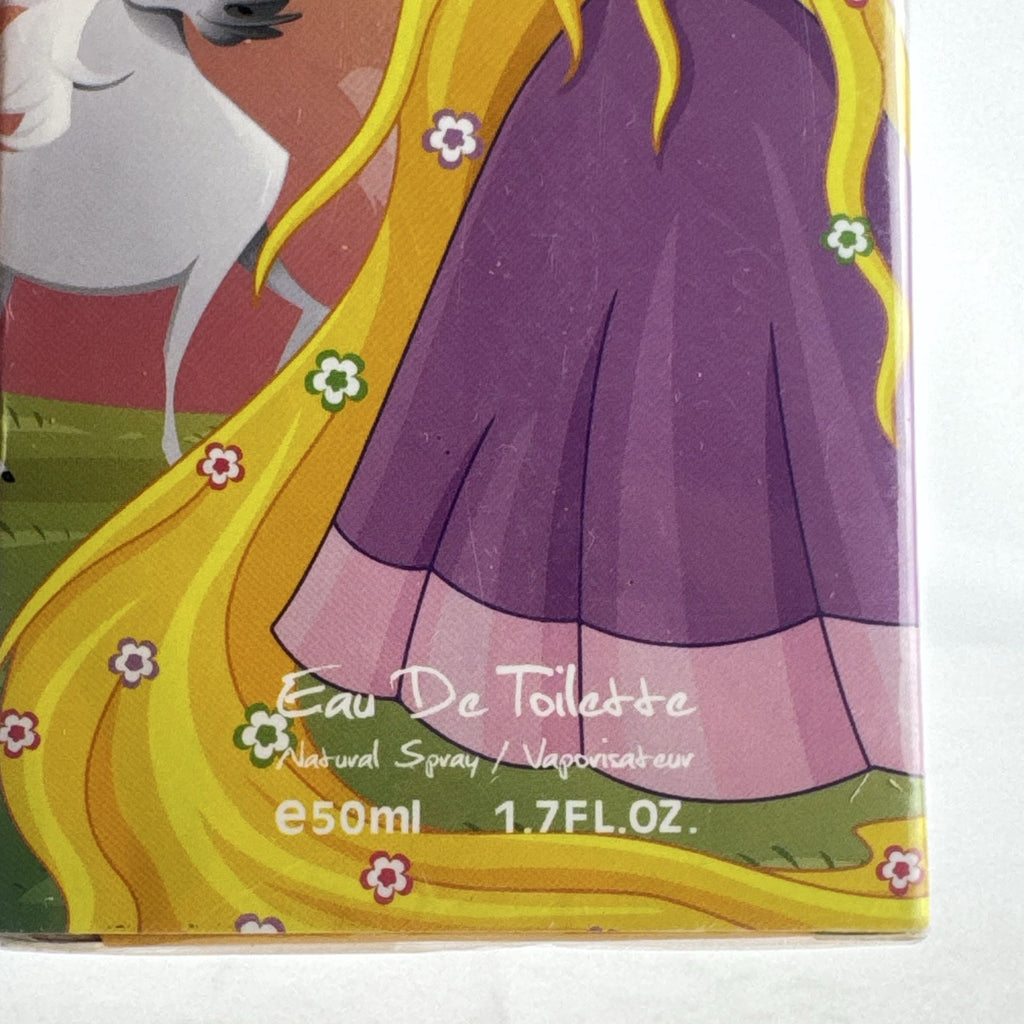 V.V.LOVE Purple Angela eau de toilette spray 1.7 oz box in sealed packaging with Rapunzel and unicorn motif